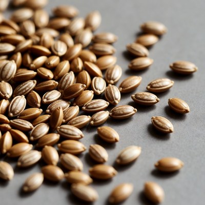 Pile of golden millet seeds