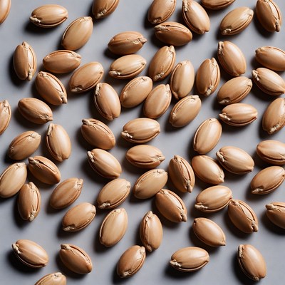 Pistachio Nuts on Gray Background