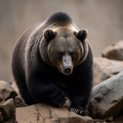 Grizzly Bear on Rocks