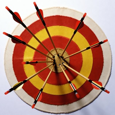 Arrows Stuck in Archery Target