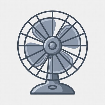 Gray Electric Fan Illustration