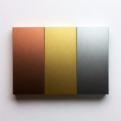 Three Metallic Color Cubes