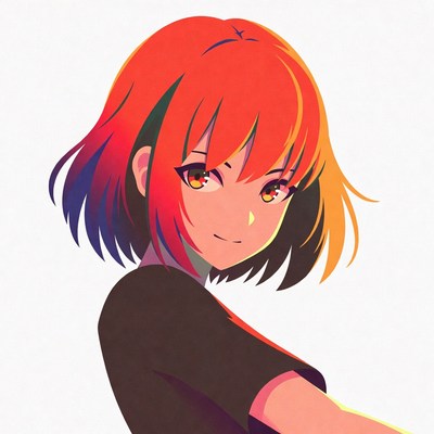 Anime girl with red hair