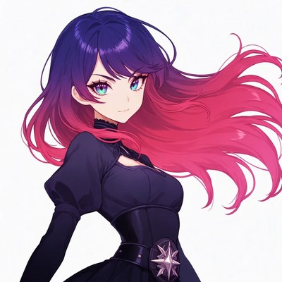 Anime girl with purple-pink hair