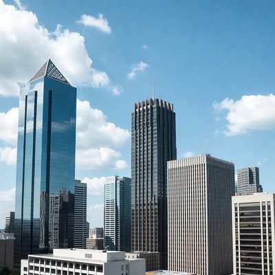 Modern Skyscrapers in City Skyline