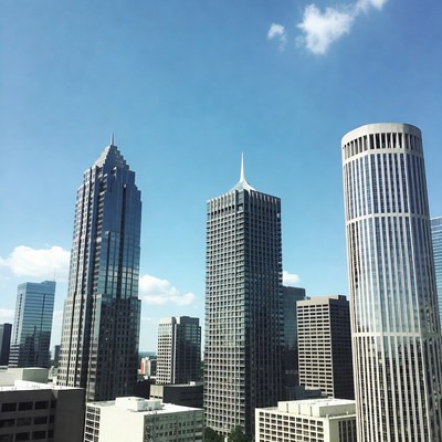 Modern skyscrapers in city skyline