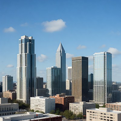 Charlotte Skyline with Skyscrapers
