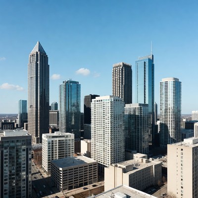 Atlanta skyline with tall skyscrapers