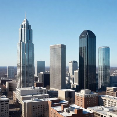 Modern Skyscrapers in City Skyline