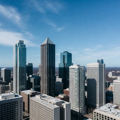 Aerial View of City Skyline