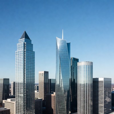 Modern Skyscrapers in City Skyline