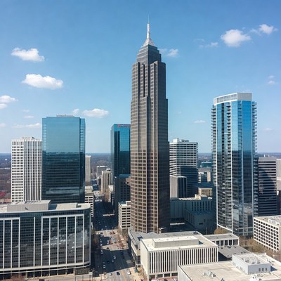 Atlanta Skyline with Tall Skyscraper