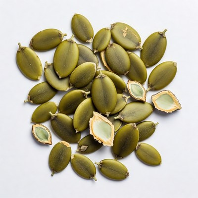 Pumpkin Seeds on White Background