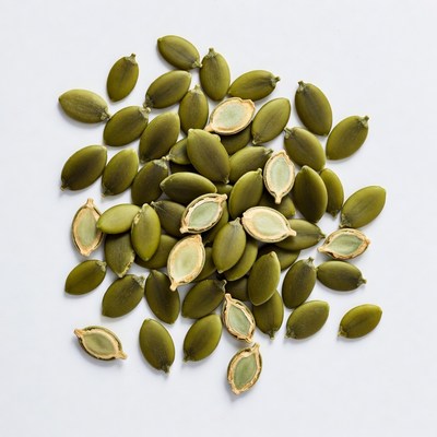 Pumpkin Seeds on White Background