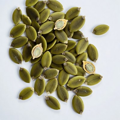 Pumpkin Seeds on White Background