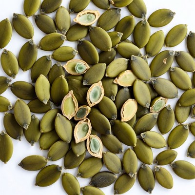 Pumpkin Seeds on White Background
