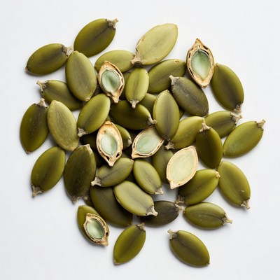 Pumpkin Seeds on White Background
