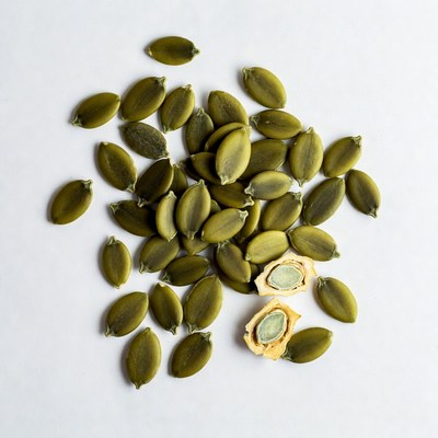 Pumpkin Seeds on White Background