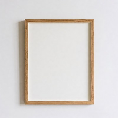 Empty Oak Wood Picture Frame