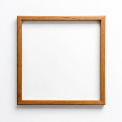 Wooden Picture Frame on White Background