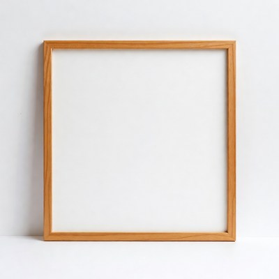 Wooden Frame on White Background