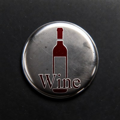 Wine Bottle Button Badge