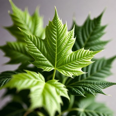 Fresh green maple leaves