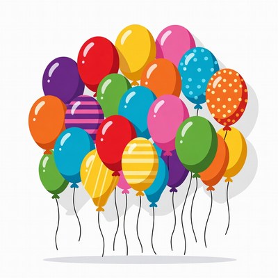 Colorful Balloons Clipart Illustration