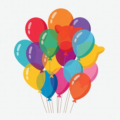Colorful Balloons Cluster Illustration