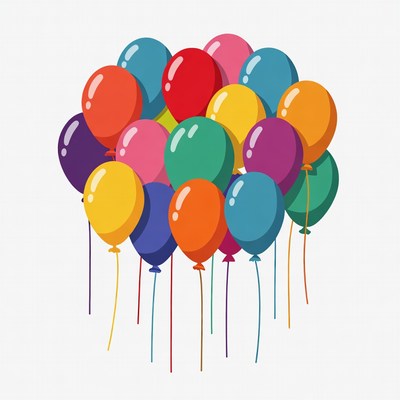 Colorful Balloons Cluster Illustration