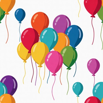 Colorful Balloons Seamless Pattern