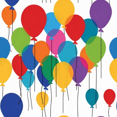 Colorful Balloons on White Background
