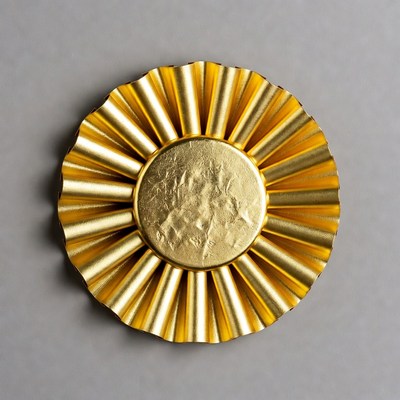 Gold Scalloped Ribbon Award Badge