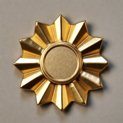 Gold Star Medal with Blank Center