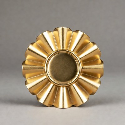 Golden Scalloped Round Dish