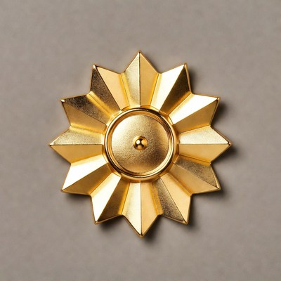 Gold Star-Shaped Military Medal