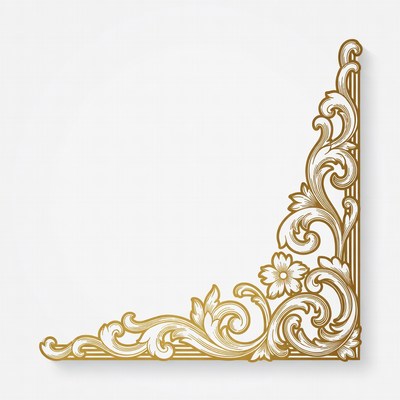 Gold Ornate Corner Border Illustration