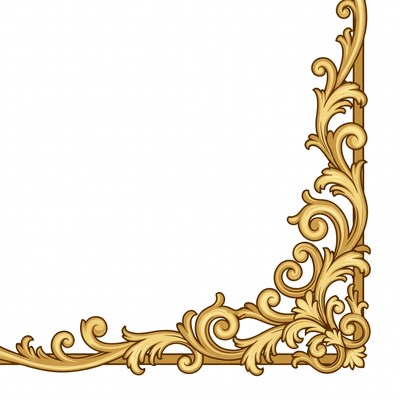 Golden Ornate Corner Border Illustration