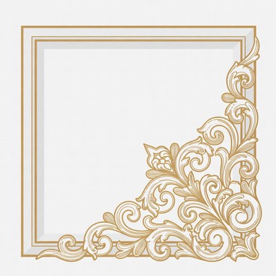 Ornate Golden Floral Frame