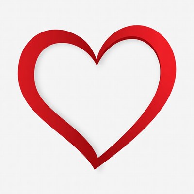 Red 3D Heart Outline