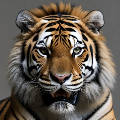 Close-up tiger roaring face