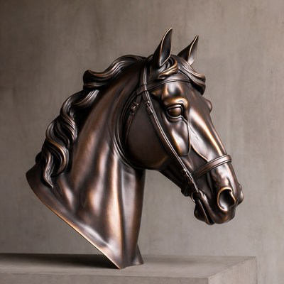 Bronze Horse Head Sculpture