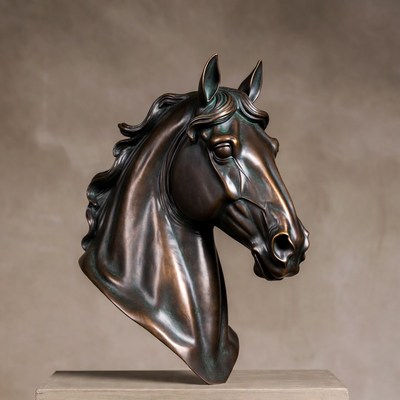 Bronze Horse Head Sculpture
