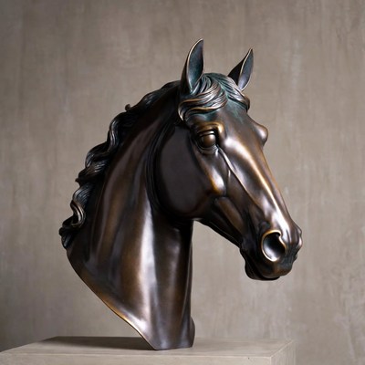 Bronze Horse Head Sculpture