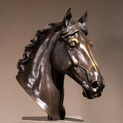 Bronze Horse Head Sculpture
