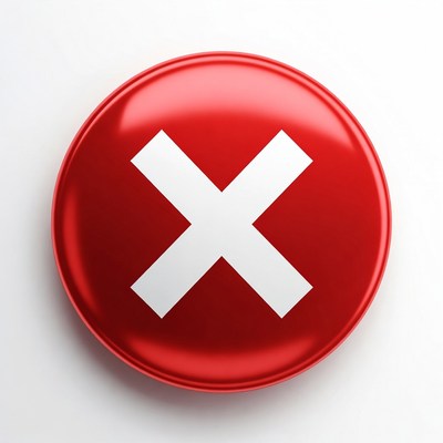 Red Button with White X