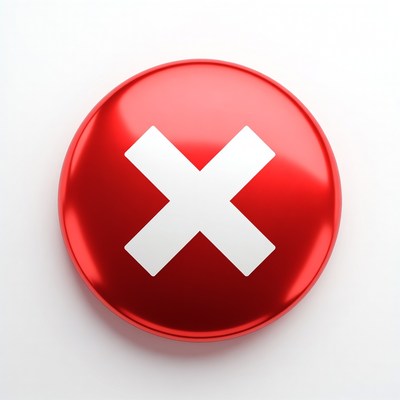 Red Button with White X