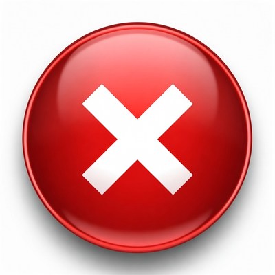 Red Button with White X