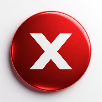 Red Button with White X