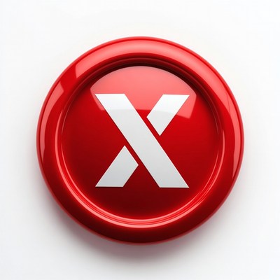 Red Button with White X